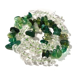 Natural Quartz Crystal/Rock Crystal & Chrysoprase Beads Strands&nbsp;G-L610-B22-01