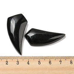 天然石オブシディアンペンダント  ホーンチャーム  39~40x18~18.5x6.5~8mm  穴：1.2mm&nbsp;G-M417-04C