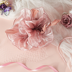 Feather Flower Mesh Veil Headband&nbsp;MRMJ-WH0077-121