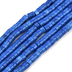 合成ターコイズビーズ連売り  ディスク  ヒシビーズ  染め  ブルー  6x3.5mm  穴：1mm  約54~55個/連  7.68''（19.5cm）〜7.87''（20cm）&nbsp;G-V003-A01-05