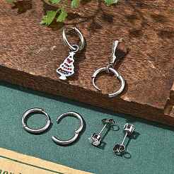 3 Pairs 3 Styles Christmas 304 Stainless Steel Hoop & Stud Earring Sets for Women&nbsp;EJEW-K279-14P