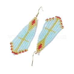 304 Stainless Steel with Glass Dangle Stud Earring&nbsp;EJEW-MZ00180-02