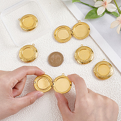 6Pcs Brass Locket Pendants&nbsp;KK-PH0013-64