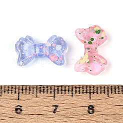 透明スプレー塗装アクリルビーズ  蝶結び  ミックスカラー  9~9.5x15x4mm  穴：1.9~2mm  約2083個/500g&nbsp;ACRP-T011-04M