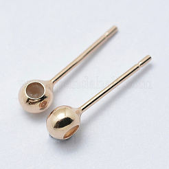 925スターリングシルバースタンドピアスパーツ  ゴム付きロンデルビーズ  ローズゴールド  15x4x3mm  穴：1mm  ピン：0.8mm&nbsp;STER-I014-23RG