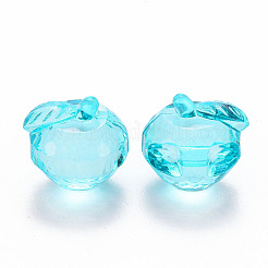 透明なアクリルパーツ  多面カット  3のdリンゴ  ライトブルー  17.5x19x18mm  穴：2mm  約173個/500g&nbsp;TACR-T024-05B-946