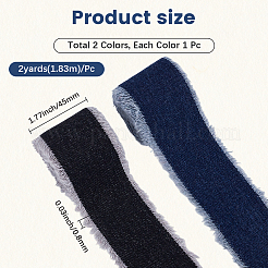 2 Rolls 2 Colors Polycotton Frayed Ribbon&nbsp;OCOR-CY0001-22B