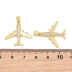 Brass Micro Pave Clear Cubic Zirconia Pendants&nbsp;CU-CBA56CE-06G