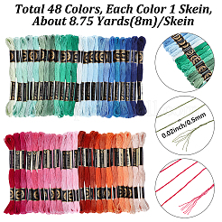 48 Skeins 4 Colors 6-Ply Polyester Embroidery Floss&nbsp;OCOR-CY0004-55A