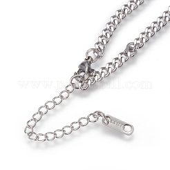 Non-Tarnish 304 Stainless Steel Split Initial Pendant Necklaces&nbsp;NJEW-L152-03F