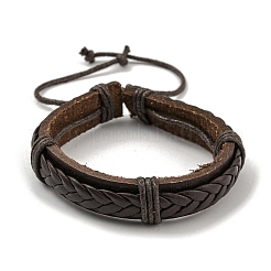 Adjustable PU Leather & Waxed Braided Cord Bracelets&nbsp;BJEW-F468-17