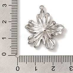 304ステンレスペンダント  花のチャーム  ステンレス鋼色  28x23x4.5mm  穴：1.3mm&nbsp;LS-STAS-C110-13P