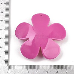 オペーク プリント アクリル ビッグ ペンダント  花  カメリア  50.5x52.5x14.5mm  穴：1.8mm&nbsp;MACR-I035-01A