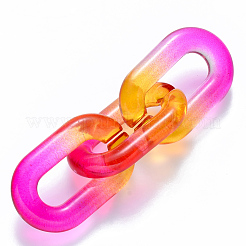 ツートン透明アクリルリンクリング  クイックリンクコネクター  アズキチェーン製造用  オーバル  マゼンタ  31x19.5x5.5mm  内径：19.5x7.5mm&nbsp;OACR-S036-006A-N07