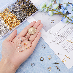 200Pcs 4 Colors Tibetan Style Alloy Toggle Clasps&nbsp;TIBEB-FH0001-41
