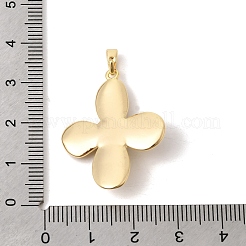 天然石タイガーアイペンダント  真鍮製の花のチャーム  18KGP本金メッキ  31.5x24.5x5mm  穴：3x5mm&nbsp;KK-Z149-20G
