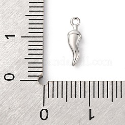 真鍮チャーム  カドミウムフリー＆ニッケルフリー＆鉛フリー  唐辛子のチャーム  プラチナ  11.5x3.5x3mm  穴：1mm&nbsp;KK-D371-03B-P