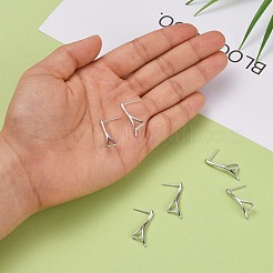Anti-Tarnish Rhodium Plated 925 Sterling Silver Stud Earring Findings&nbsp;STER-F048-36P