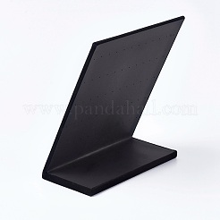 ビロードのイヤリングディスプレイ  L字型のイヤリングディスプレイスタンド  ブラック  20.2x10x24.5cm&nbsp;EDIS-WH0001-02