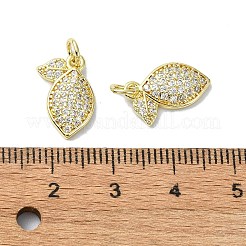 Rack Plating Brass Micro Pave Clear Cubic Zirconia Pendants&nbsp;KK-R157-08G