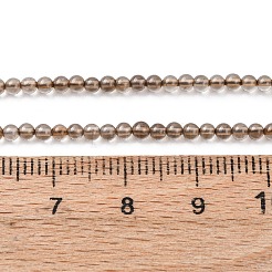 天然石スモーキークォーツビーズ連売り  ラウンド  2~2.5mm  穴：0.5mm  約89~91個/連  8.07''（20.5センチメートル）&nbsp;G-Z116-A03-2mm