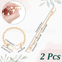 鉄のアズキチェーン財布チェーン  亜鉛合金スナップクラスプ付き  ゴールドカラー  210mm&nbsp;FIND-WH0433-16G