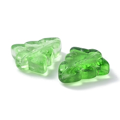 透明焼付塗料ガラスビーズ  クリスマスツリー  グリーン  16x15x5mm  穴：1.2mm&nbsp;GGLA-D010-01