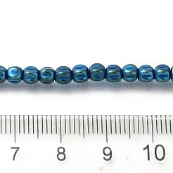 電気めっき合成非磁性ヘマタイト ビーズ 連売り  カボチャ  ブルーメッキ  3.5~4x3.5mm  穴：0.8mm  約107~112個/連  15.75~15.91インチ（40~40.4cm）&nbsp;G-C154-A01-01C