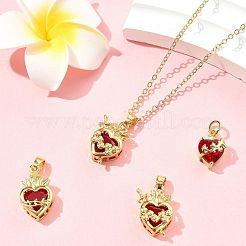 4Pcs 4 Styles Brass & Glass Pendants&nbsp;KK-FS0001-83