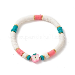 4Pcs 4 Style Handmade Polymer Clay Heishi Stretch Bracelets Set&nbsp;BJEW-TA00237