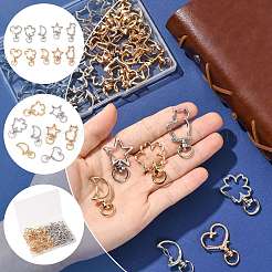 40Pcs 10 Styles Alloy Swivel Snap Hook Clasps&nbsp;FIND-FS0004-74