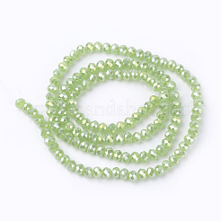 電気メッキガラスビーズセット  ABカラー  多面カット  ロンデル  ミックスカラー  4x3mm  穴：1mm  約138個/連  16.5インチ&nbsp;GLAA-F001-4x3mm-MAB