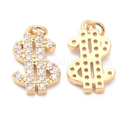 Brass Micro Pave Cubic Zirconia Pendants&nbsp;ZIRC-O044-18G