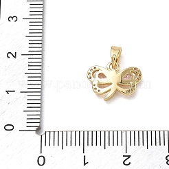 真鍮マイクロパヴェピンクキュービックジルコニアチャーム  蝶のチャーム  ゴールドカラー  10x13.5x3mm  穴：4.5x3mm&nbsp;CU-CBA5CBE-06G