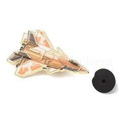 砂漠迷彩戦闘機のエナメルピン  バックパックの服のための黄金の合金のブローチ  オレンジ  37x23mm&nbsp;AL-CBA38EE-01C-G