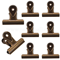 鉄製バインダークリップ8個  ノート紙のクリップ  事務用品  アンティークブロンズ  45x50x28mm  穴：5.5mm&nbsp;AJEW-CP0009-81