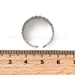 304ステンレススチールオープンカフリング  ステンレス鋼色  14mm&nbsp;RJEW-H261-01P