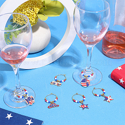 6Pcs Glass Wine Glass Charms&nbsp;AJEW-SC00081