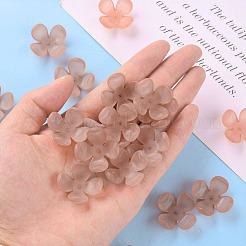 つや消しアクリルビーズキャップ  4花びら  花  ロージーブラウン  27x27x11mm  穴：1.8mm  約276個/500g&nbsp;MACR-S371-06A-763