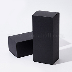 長方形の紙箱  ガラス包装用  ブラック  17x6.2x7.9cm&nbsp;CON-WH0072-56B