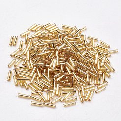 ガラス竹ビーズ  銀並ぶ  小麦  9x2mm  穴：0.5mm  約7000個/袋&nbsp;SEED-E001-9mm-22