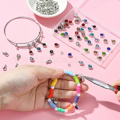 Wholesale DIY 304 Stainless Steel Expandable Bangle with Charms