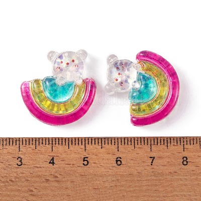 樹脂カボション  カラフル  クマ  22.5x23x7mm&nbsp;OACR-U002-01A-1