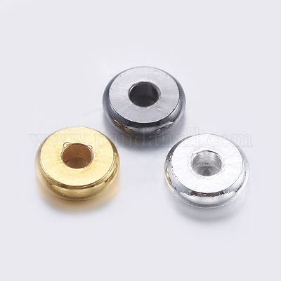 真鍮製スペーサービーズ  フラットラウンド  ミックスカラー  6x1.5mm  穴：2mm&nbsp;KK-K197-A-58-1