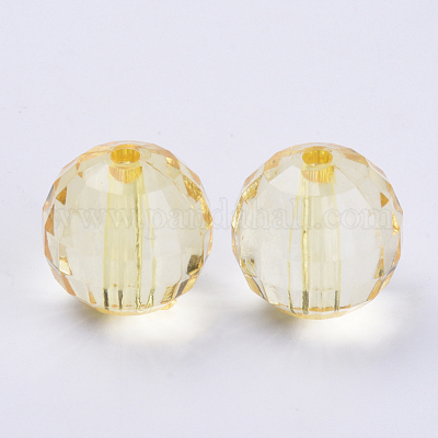 透明なアクリルビーズ  多面カット  ラウンド  ミックスカラー  8x8mm  穴：1.5mm  約1770個/500g&nbsp;TACR-Q254-8mm-V-1