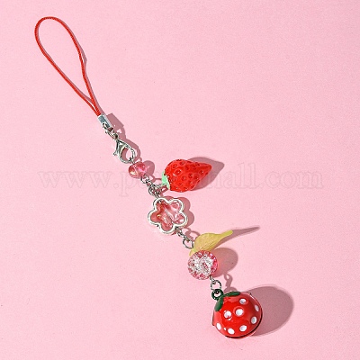 Glass & Resin Mobile Straps&nbsp;HJEW-FS00009-01-1