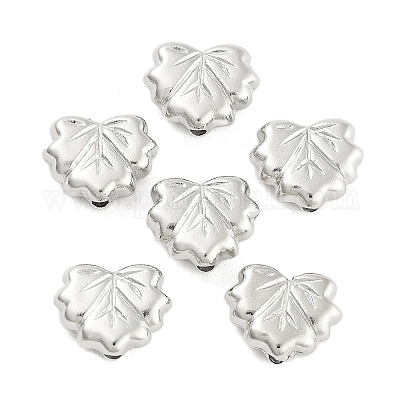 CCBプラスチックビーズ  葉  プラチナ  11x13x4.5mm  穴：1.6mm  約1316個/500g&nbsp;CCB-S162-62P-1