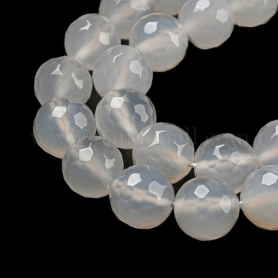 Natural White Agate Beads Strands&nbsp;G-G580-10mm-01-1