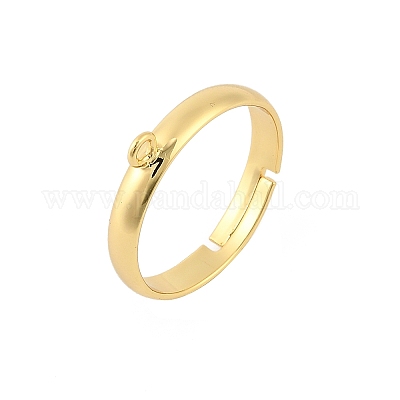Brass Adjustable Loop Ring Bases&nbsp;KK-A272-10G-1