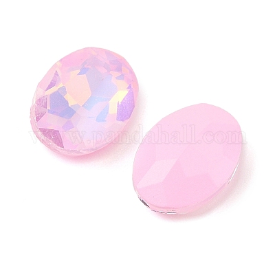 ガラスカボション  多面カット  オーバル  パールピンク  14x10x5mm  36個/セット&nbsp;GLAA-N0028-06D-1